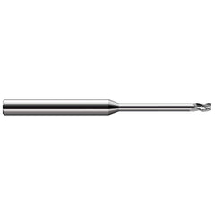 Corner Radius End Mill: 3/16″ Dia, 9/32″ LOC, 0.01″ Radius, 3 Flutes, Solid Carbide 4″ OAL, 3/16″ Shank Dia, 30 ° Helix, Bright/Uncoated, Corner Radius End