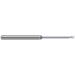 Corner Radius End Mill: 0.093″ Dia, 9/64″ LOC, 0.005″ Radius, 3 Flutes, Solid Carbide 3″ OAL, 1/8″ Shank Dia, 42 ° Helix, TiB2 Coated, Corner Radius End