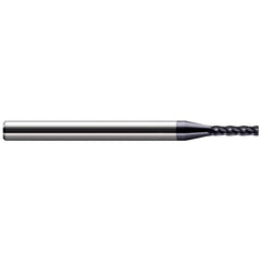 Corner Radius End Mill: 0.1562″ Dia, 3/4″ LOC, 0.01″ Radius, 4 Flutes, Solid Carbide 3″ OAL, 3/16″ Shank Dia, 30 ° Helix, AlTiN Coated, Corner Radius End