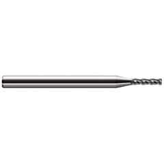 Corner Radius End Mill: 3/16″ Dia, 1″ LOC, 0.005″ Radius, 4 Flutes, Solid Carbide 3″ OAL, 3/16″ Shank Dia, 30 ° Helix, Bright/Uncoated, Corner Radius End