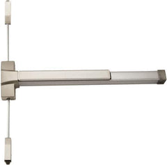 PDQ - Fire Rated, Nonhanded, Surface Vertical Rod - Antimicrobial Coated, Satin Stainless Steel Finish, 33 to 48" Door Width, Grade 1 - All Tool & Supply