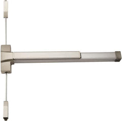 PDQ - Nonhanded, Surface Vertical Rod - Antimicrobial Coated, Satin Stainless Steel Finish, 30 to 36" Door Width, Grade 1 - All Tool & Supply