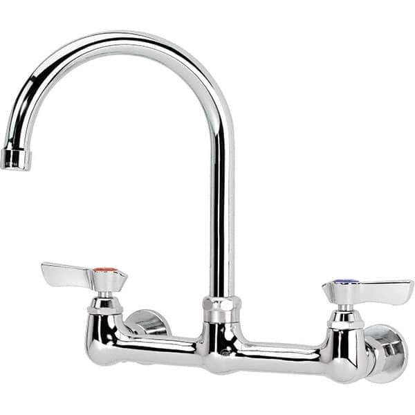 Krowne - Wall Mount, Service Sink Faucet without Spray - Two Handle, Blade Handle, Gooseneck Spout, No Drain - All Tool & Supply