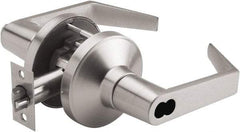 PDQ - Heavy Duty Entrance Lever Lockset - 2-3/4" Back Set, Small Format I/C Less Cylinder, Zinc, Antimicrobial Coated, Satin Chrome Plated Finish - All Tool & Supply