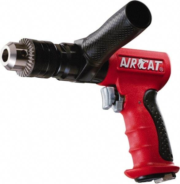 AIRCAT - 1/2" Reversible Keyed Chuck - Pistol Grip Handle, 400 RPM, 6 CFM, 0.625 hp, 90 psi - All Tool & Supply