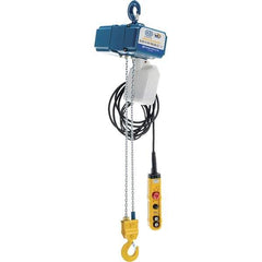 Vestil - 1/2 Ton Capacity, 0 to 20 FPM Lift Speed, 220 Volt, Electric Chain Hoist - 0.5 Output hp, 13' Max Lift - All Tool & Supply