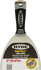 Hyde Tools - 5" Wide Spring Blade Stainless Steel Joint Knife - Flexible, Plastic Handle - All Tool & Supply