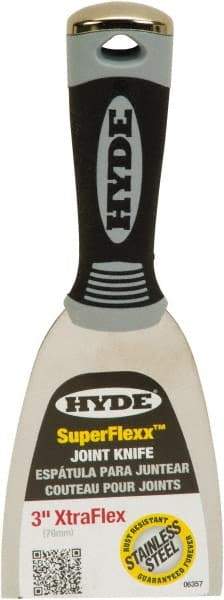 Hyde Tools - 3" Wide Spring Blade Stainless Steel Joint Knife - Flexible, Plastic Handle - All Tool & Supply