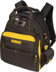 DeWALT - 57 Pocket Black & Yellow Backpack Tool Bag - 15-1/2" Wide x 8" Deep x 19" High - All Tool & Supply