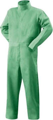 Steiner - Size L, Green, Concealed Snaps, Arc Flash Coverall - 48 to 50" Chest, Cotton, 7 Pockets, Mandarin Collar, Concealed Snap Closures - All Tool & Supply