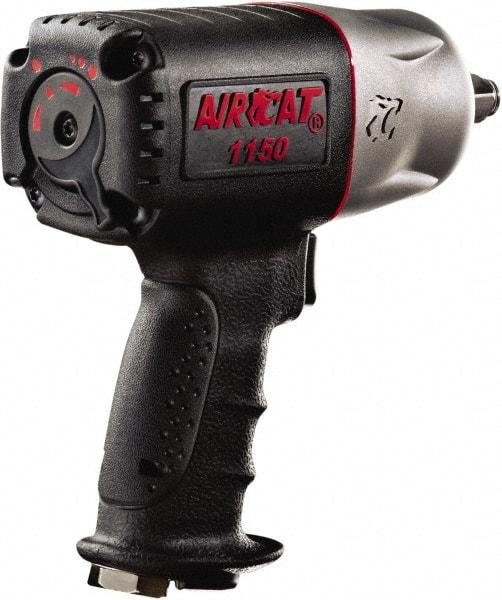 AIRCAT - 1/2" Drive, 9,000 RPM, 900 Ft/Lb Torque Impact Wrench - Pistol Grip Handle, 1,400 IPM, 8 CFM, 90 psi, 1/4" NPT Inlet - All Tool & Supply