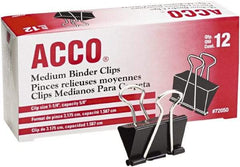 ACCO - 5/8" Wide Binder Clip - Black/Silver - All Tool & Supply