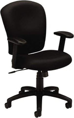 Basyx - 41" High Task Chair - 26" Wide x 34-1/2" Deep, 100% Polyester Seat, Black - All Tool & Supply