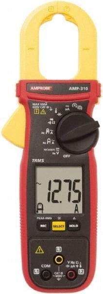 Amprobe - AMP-310, CAT III, Digital True RMS HVAC Clamp Meter with 1.1811" Clamp On Jaws - 600 VAC/VDC, 600 AC Amps, Measures Voltage, Capacitance, Current, microAmps, Resistance, Temperature - All Tool & Supply