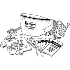 Panduit - 12 Piece Electrical Lockout Kit - Keyed Differently, Comes in Pouch - All Tool & Supply