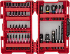 Milwaukee Tool - 40 Piece, Bit Set - 1/8 to 1/4" Hex, Phillips, Slotted, Torx, Square Point - All Tool & Supply