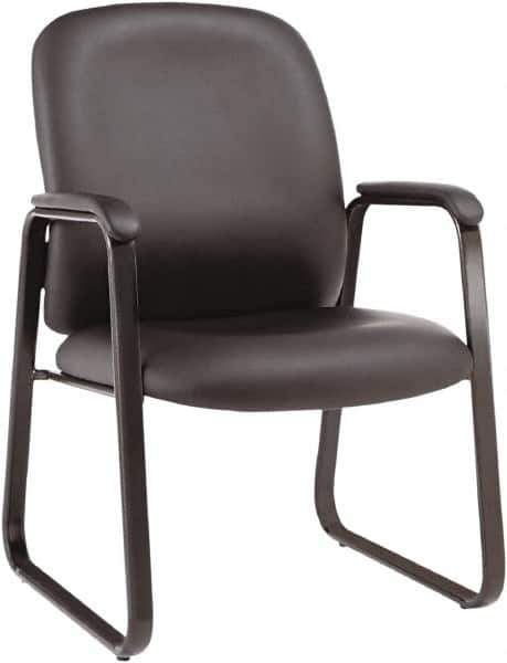 ALERA - Black Leather Guest Chair - 24-1/8" Wide x 36-5/8" High - All Tool & Supply