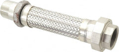 Made in USA - 12" OAL, 1-1/2" ID, 410 Max psi, Flexible Metal Hose Assembly - All Tool & Supply