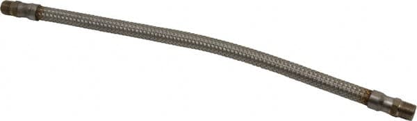 Made in USA - 18" OAL, 3/8" ID, 1,450 Max psi, Flexible Metal Hose Assembly - All Tool & Supply