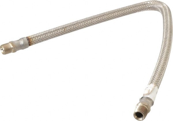 Made in USA - 24" OAL, 3/8" ID, 1,450 Max psi, Flexible Metal Hose Assembly - All Tool & Supply