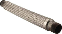 Made in USA - 30" OAL, 2-1/2" ID, Flexible Metal Hose Assembly - 2-1/2" Fitting, Carbon Steel Fitting, Stainless Steel Hose - All Tool & Supply