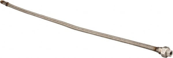 Made in USA - 30" OAL, 1/4" ID, 2,240 Max psi, Flexible Metal Hose Assembly - All Tool & Supply