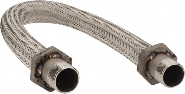 Made in USA - 36" OAL, 1-1/4" ID, 450 Max psi, Flexible Metal Hose Assembly - All Tool & Supply