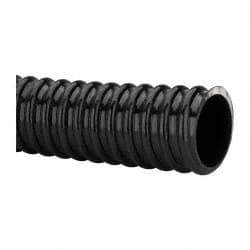 Made in USA - 1-1/2" ID, 28 Hg Vac Rating, 75 psi, PVC Vacuum & Duct Hose - 100' Long, Black, 4" Bend Radius, -10°F Min - All Tool & Supply