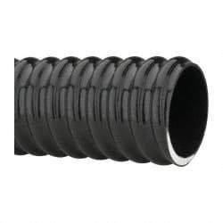 Made in USA - 2" ID, 28 Hg Vac Rating, 70 psi, PVC Vacuum & Duct Hose - 100' Long, Black, 5" Bend Radius, -10°F Min - All Tool & Supply