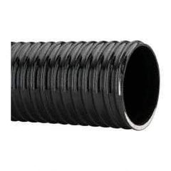 Made in USA - 4" ID, 28 Hg Vac Rating, 40 psi, PVC Vacuum & Duct Hose - 100' Long, Black, 10" Bend Radius, -10°F Min - All Tool & Supply