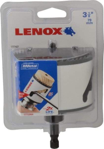 Lenox - 3-1/8" Diam, 1-1/2" Cutting Depth, Hole Saw - Bi-Metal Saw, Toothed Edge - All Tool & Supply