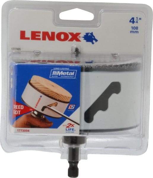 Lenox - 4-1/4" Diam, 1-1/2" Cutting Depth, Hole Saw - Bi-Metal Saw, Toothed Edge - All Tool & Supply