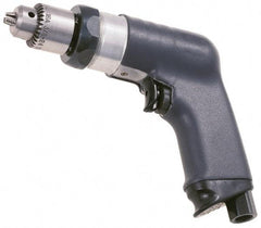 Ingersoll-Rand - 3/8" Keyed Chuck - Pistol Grip Handle, 1,000 RPM, 17 CFM, 0.4 hp, 90 psi - All Tool & Supply