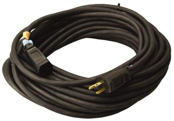 Southwire - 50', 14/3 Gauge/Conductors, Black Outdoor Extension Cord - 1 Receptacle, 15 Amps, UL SJEOW, NEMA 5-15P, 5-15R - All Tool & Supply