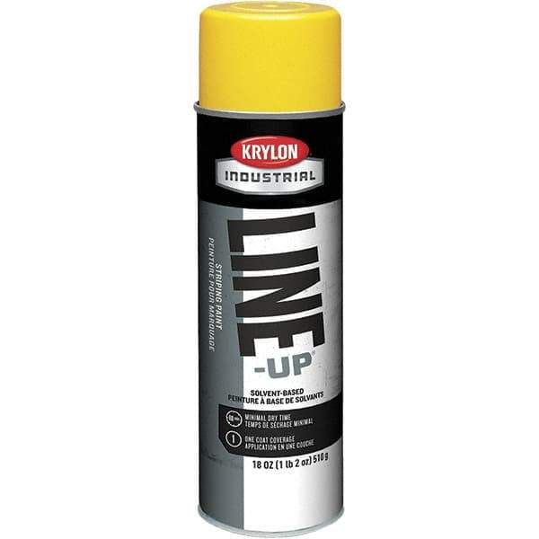 Krylon - 18 fl oz Yellow Striping Paint - 234 to 332 Sq Ft/Gal Coverage, Solvent-Based Formula - All Tool & Supply