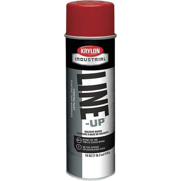 Krylon - 18 fl oz Red Striping Paint - 234 to 332 Sq Ft/Gal Coverage, Solvent-Based Formula - All Tool & Supply