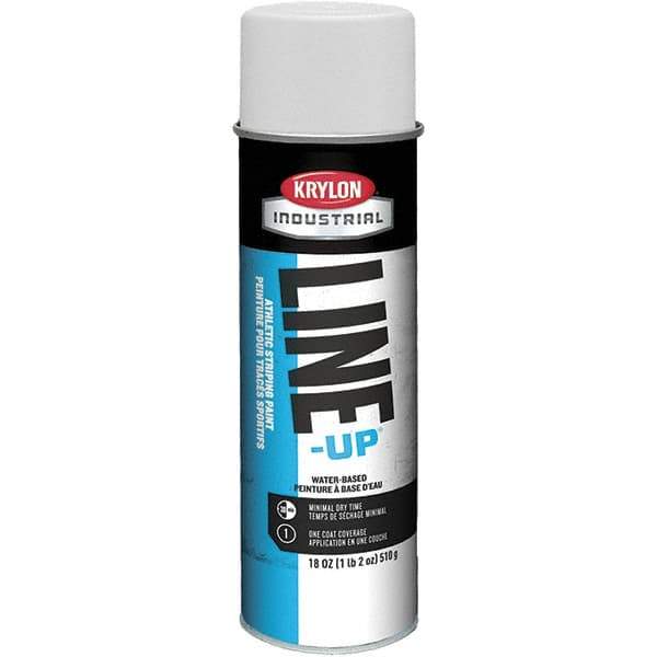 Krylon - 18 fl oz White Striping Paint - 234 to 332 Sq Ft/Gal Coverage, Water-Based Formula - All Tool & Supply