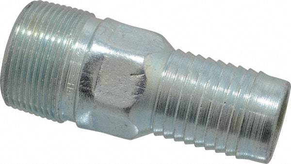 Campbell Fittings - 1-1/4" Pipe ID, Threaded Combination Nipple for Hoses - Plated Steel - All Tool & Supply