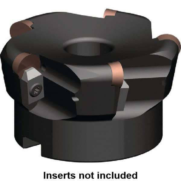 Kennametal - 2-1/2" Cut Diam, 0.249" Max Depth, 3/4" Arbor Hole, 4 Inserts, RP.. 43.. Insert Style, Indexable Copy Face Mill - 14,500 Max RPM, 2" High, Series KSSR-RPGN - All Tool & Supply