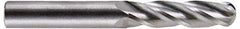 Hertel - 7/16" Diam, 3" LOC, 4 Flute Solid Carbide Ball End Mill - Uncoated, Single End, 6" OAL, 7/16" Shank Diam - All Tool & Supply