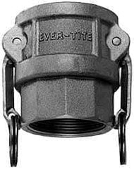 EVER-TITE Coupling Products - 4" Aluminum Cam & Groove Suction & Discharge Hose Female Coupler Female NPT Thread - Part D, 4" Lock-On Thread, 100 Max psi - All Tool & Supply