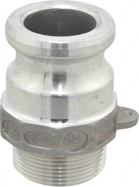 EVER-TITE Coupling Products - 1-1/2" Aluminum Cam & Groove Suction & Discharge Hose Male Adapter Male NPT Thread - Part F, 1-1/2" Thread, 250 Max psi - All Tool & Supply