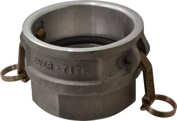 EVER-TITE Coupling Products - 4" Aluminum Cam & Groove Suction & Discharge Hose Female Coupler Female NPT Thread - Part D, 3" Thread, 100 Max psi - All Tool & Supply