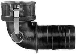 EVER-TITE Coupling Products - 3" Brass Cam & Groove Suction & Discharge Hose Female Coupler Hose Shank, 90° - Part C, 250 Max psi - All Tool & Supply