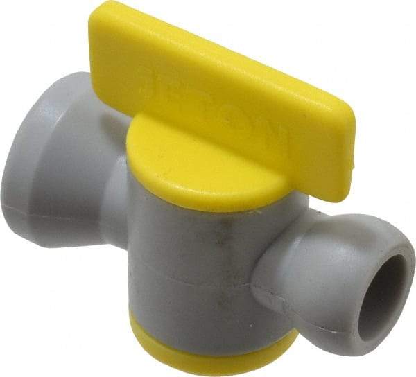 Value Collection - 2 Piece, 1/4" ID Coolant Hose Connection Valve - Male to Female Connection, POM Body, Unthreaded, Use with Snap Together Hose Systems - All Tool & Supply