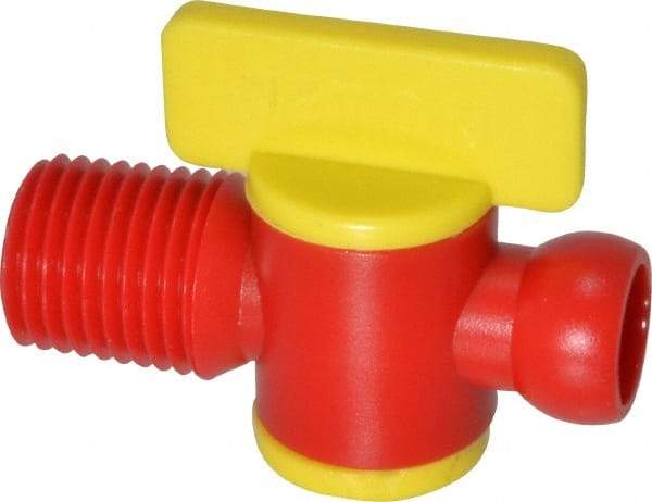 Value Collection - 2 Piece, 1/4" ID Coolant Hose NPT Valve - Male to Female Connection, POM Body, 1/4 NPT, Use with Snap Together Hose Systems - All Tool & Supply