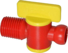 Value Collection - 2 Piece, 1/4" ID Coolant Hose NPT Valve - Male to Female Connection, POM Body, 1/4 NPT, Use with Snap Together Hose Systems - All Tool & Supply