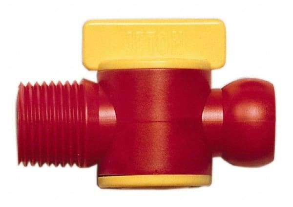 Value Collection - 2 Piece, 3/8" ID Coolant Hose BSPT Valve - Male to Female Connection, POM Body, 3/8 BSPT, Use with Snap Together Hose Systems - All Tool & Supply