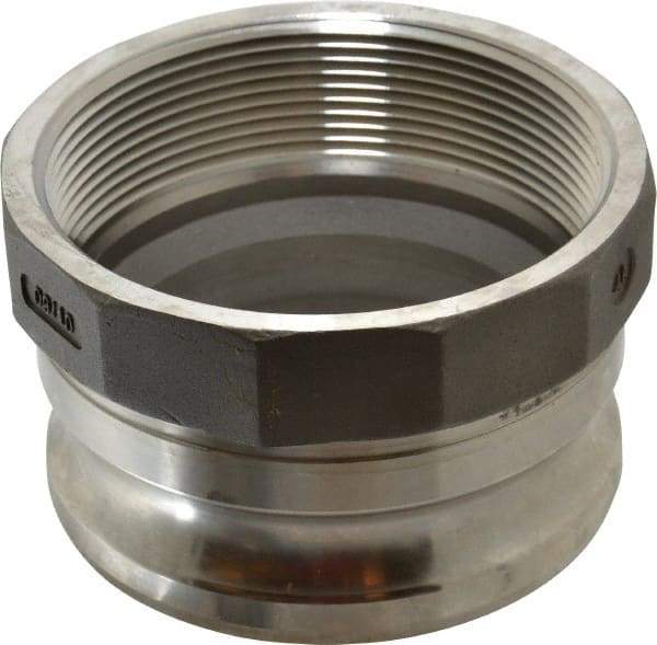 EVER-TITE Coupling Products - 4" Stainless Steel Cam & Groove Suction & Discharge Hose Male Adapter Female NPT Thread - Part A, 4" Thread, 100 Max psi - All Tool & Supply