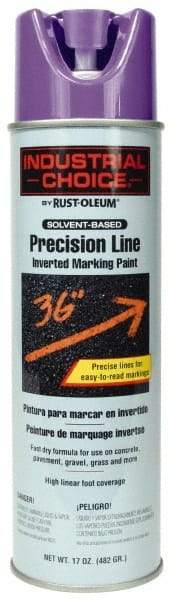 Rust-Oleum - 17 fl oz Purple Marking Paint - 600' to 700' Coverage at 1" Wide, Solvent-Based Formula - All Tool & Supply